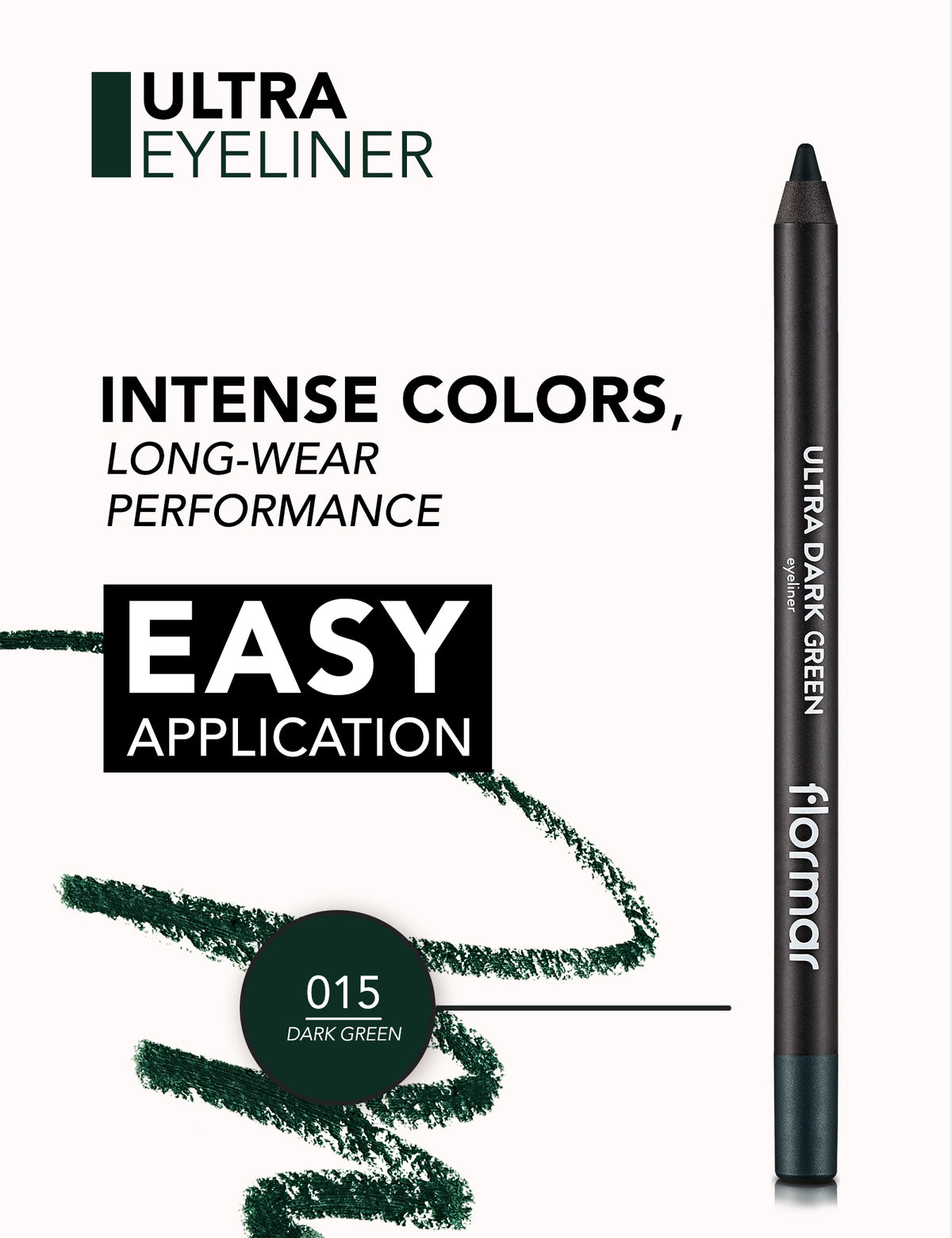 Flormar Ultra Eyeliner Black - 014 Dark Green