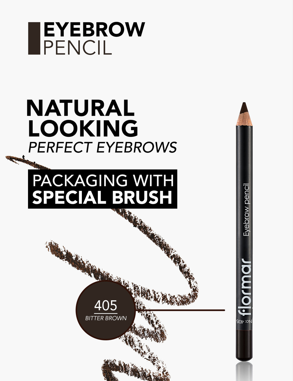 Flormar Eyebrow Pencil - 405 Bitter Brown
