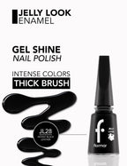 Flormar Jelly Look Nail Enamel - L28 Patent Black Leather
