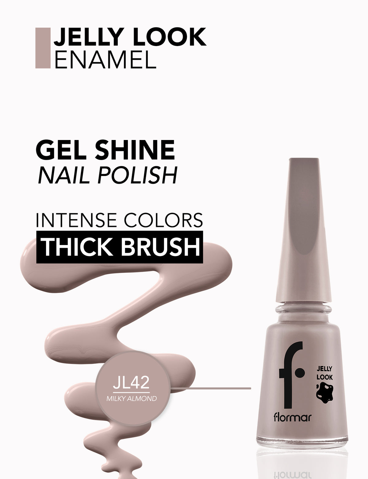 Flormar Jelly Look Nail Enamel - L42 Milky Almond