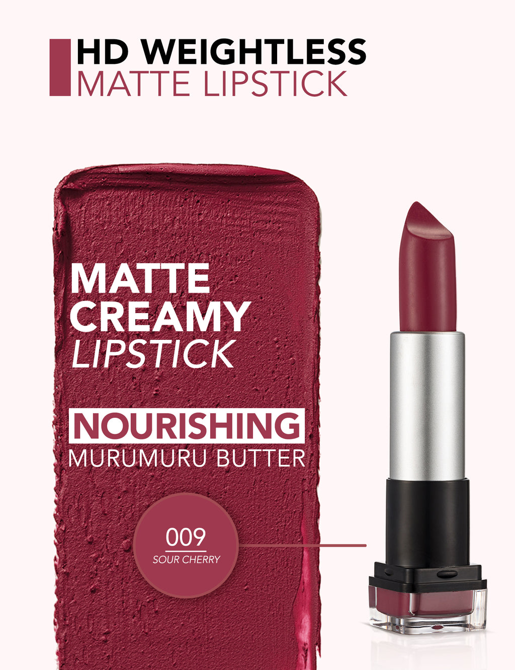 Flormar Hd Weightless Matte Lipstick - 009 Sour Cherry