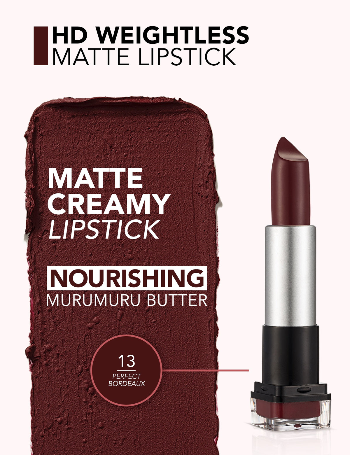 Flormar Hd Weightless Matte Lipstick - 013 Perfect Bordeaux