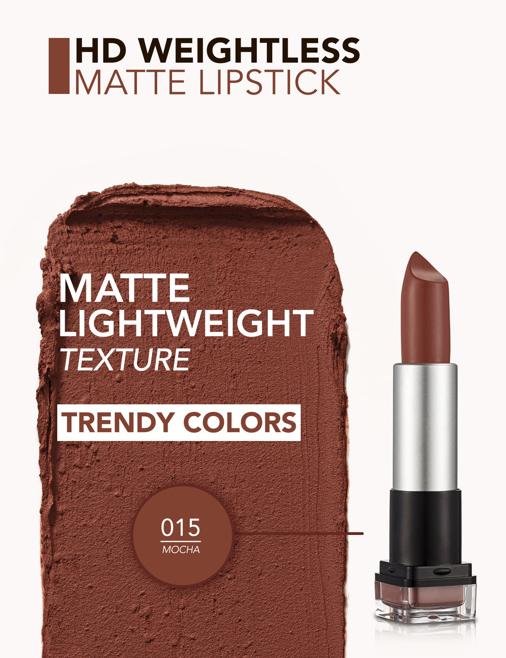 Flormar Hd Weightless Matte Lipstick - 015 Mocha