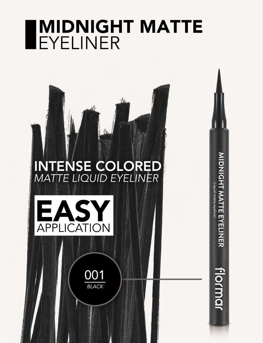 Flormar Midnight Matte Eyeliner - 001 Black