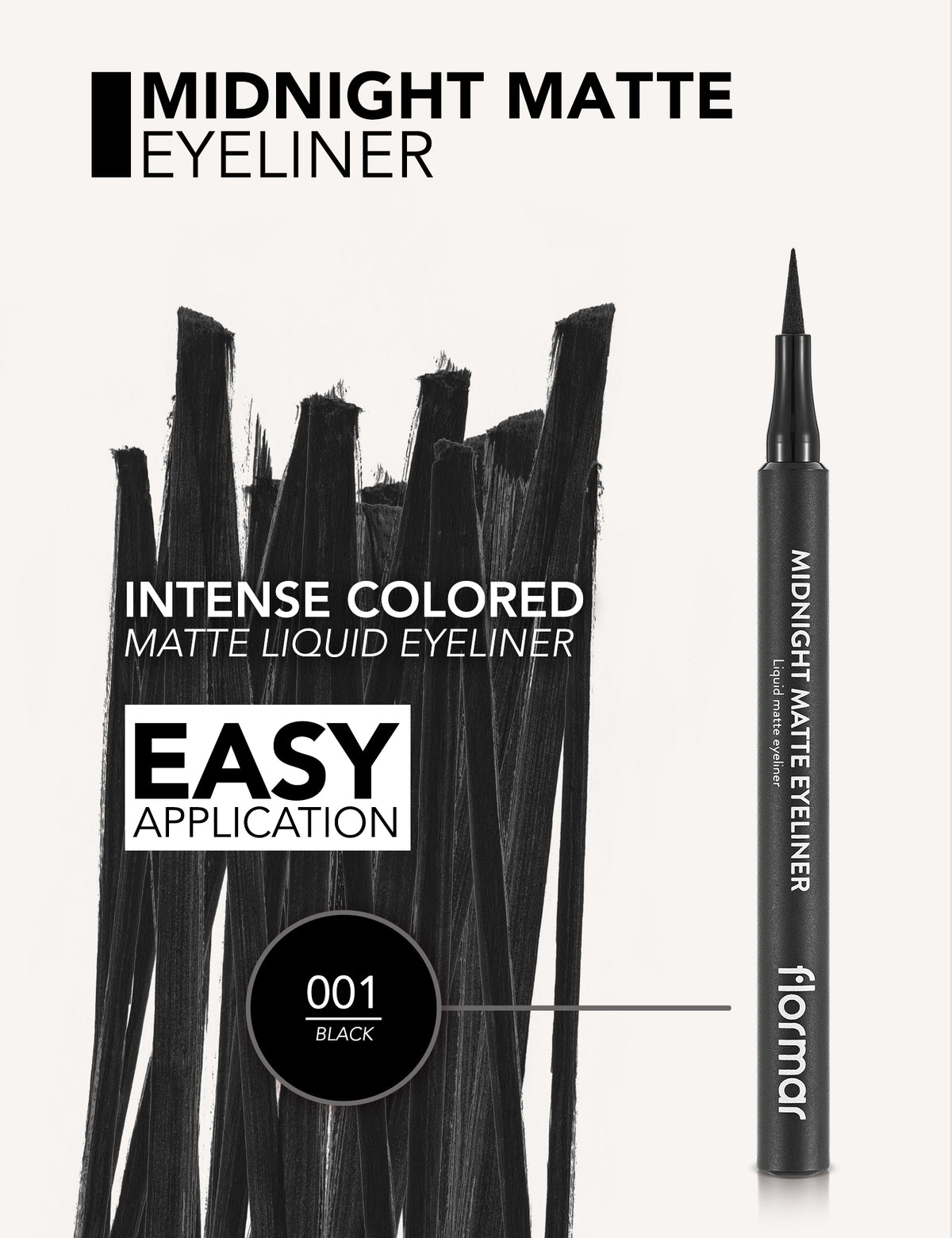 Flormar Midnight Matte Eyeliner - 001 Black