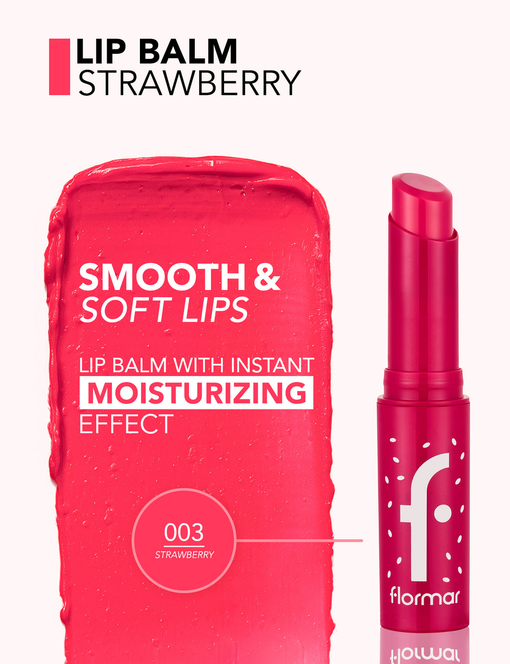 Flormar Lip Balm Apple - 003 Strawberry
