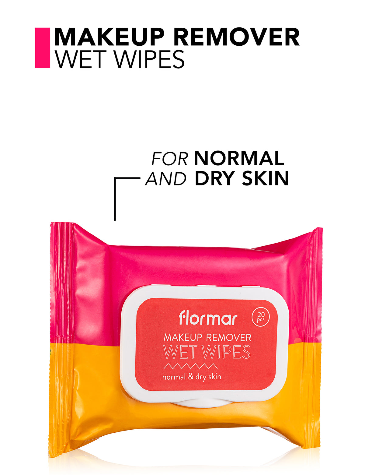 Flormar Makeup Remover Wet Wipes Normal & Dry Skin - 001 Normal&dry