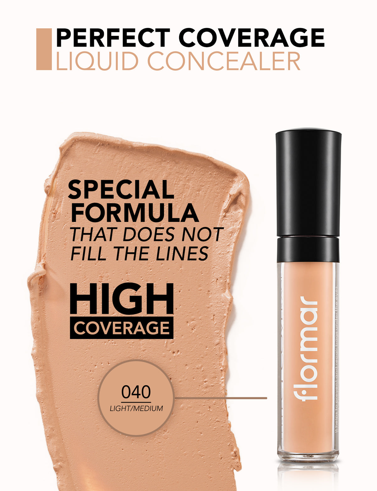 Flormar Perfect Coverage Liquid Concealer - Light/Medi