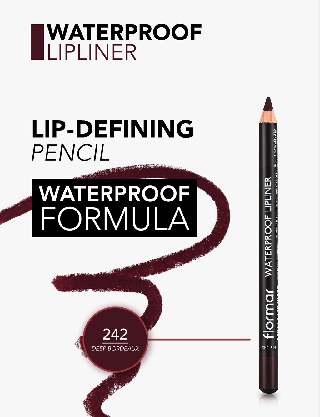Flormar Waterproof Lipliner - 242 Deep Bordx