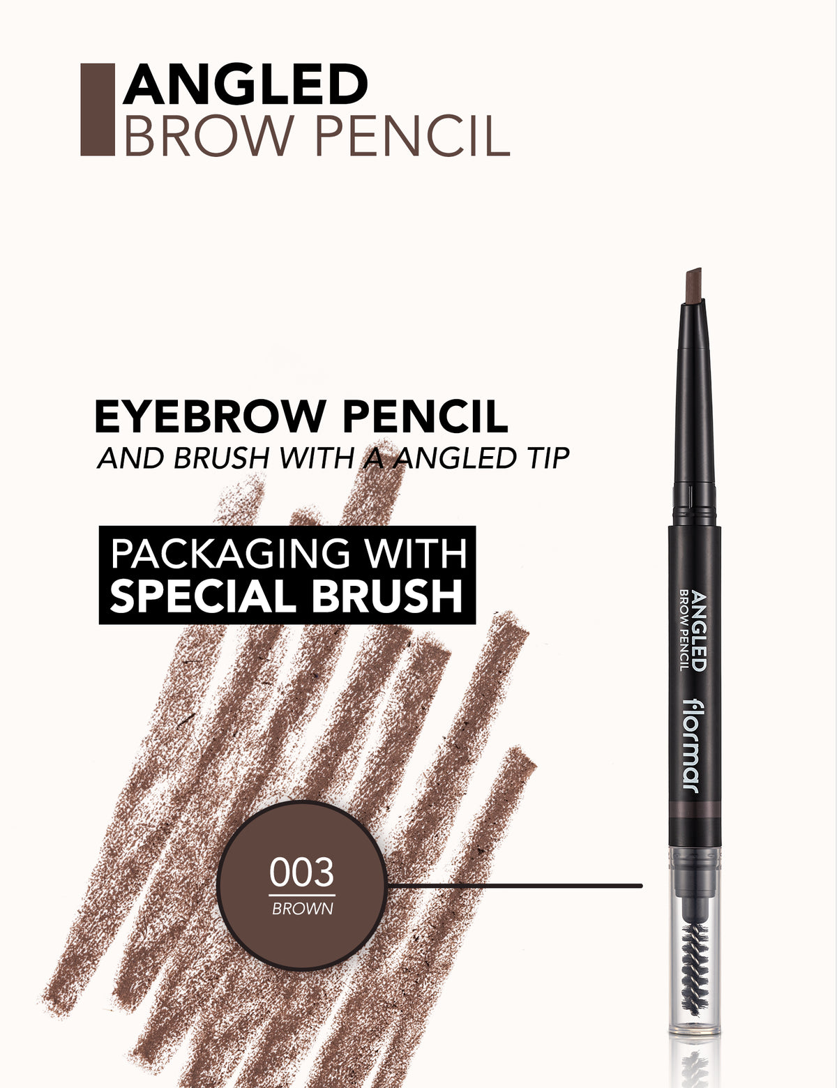 Flormar Angled Brow Pencil - 003 Brown