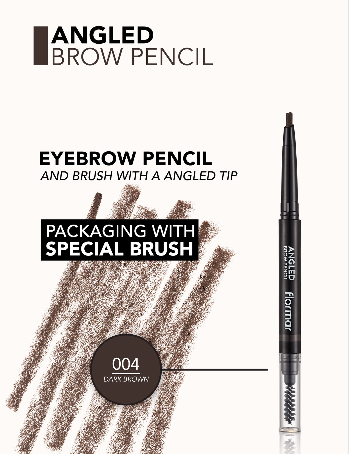 Flormar Angled Brow Pencil - 004 Dark Brown