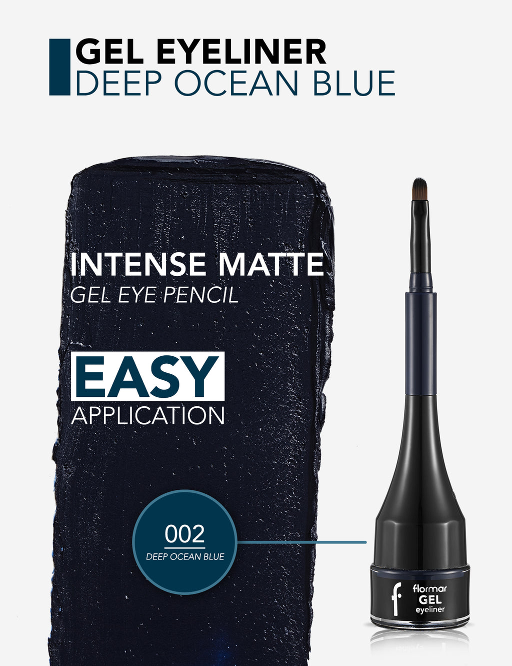 Flormar Gel Eyeliner Gel Black - 002 Ocean Blue