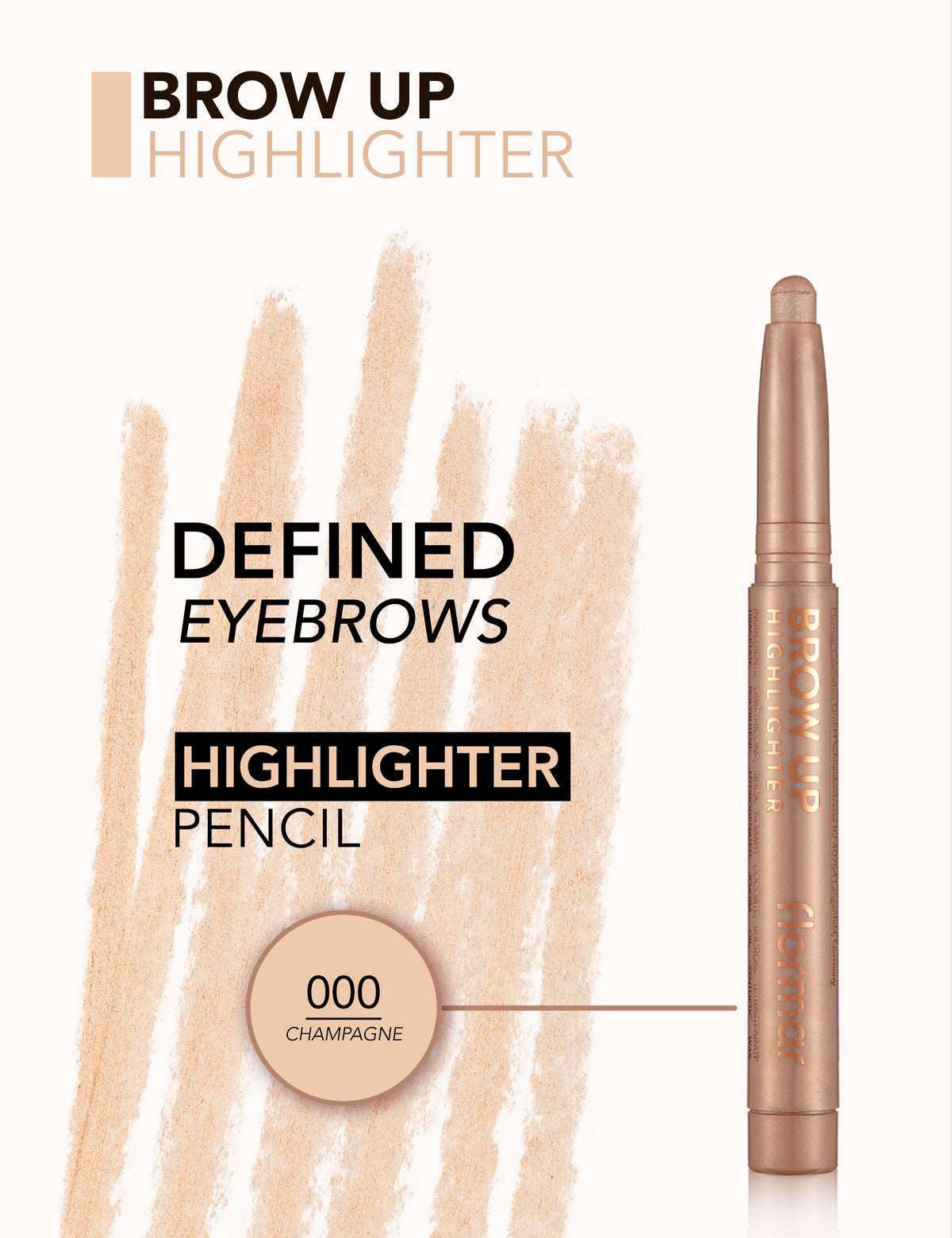 Flormar Brow Up Highlighter - 000 Row Up Highlighter Ebp- Champagne