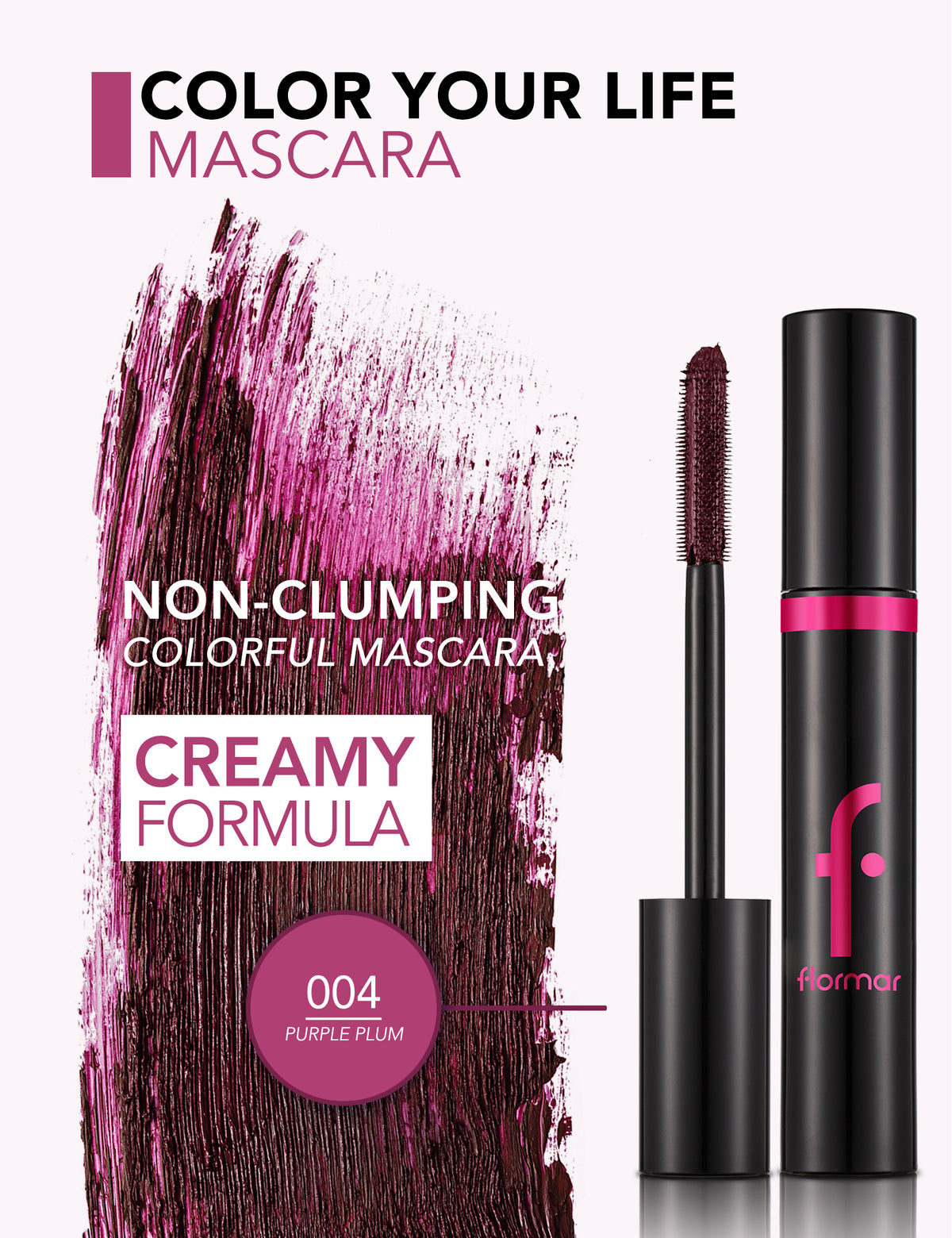 Flormar Color Your Life Mascara Brown - 004 Purple Plum