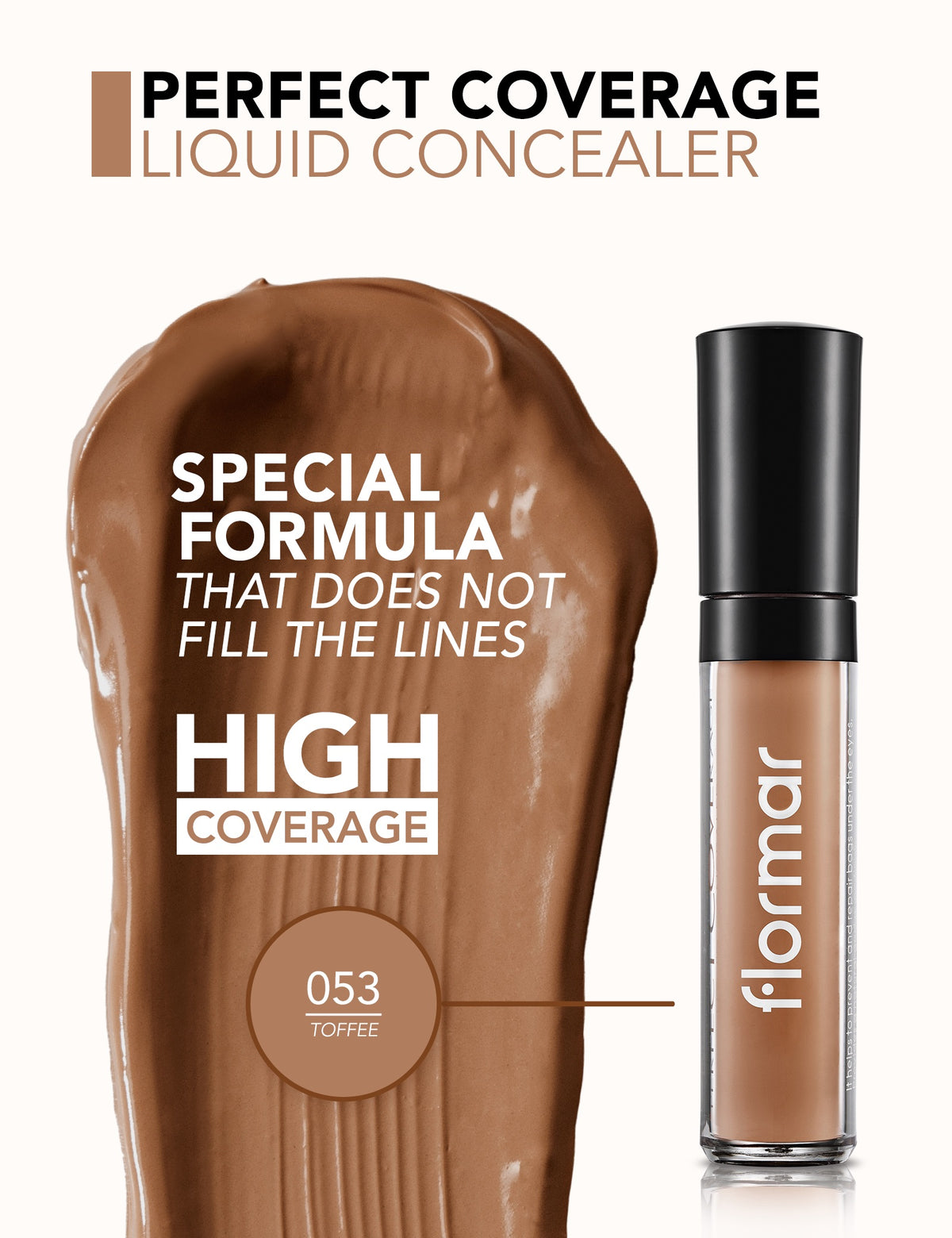 Flormar Perfect Coverage Liquid Concealer - 053 Toffee