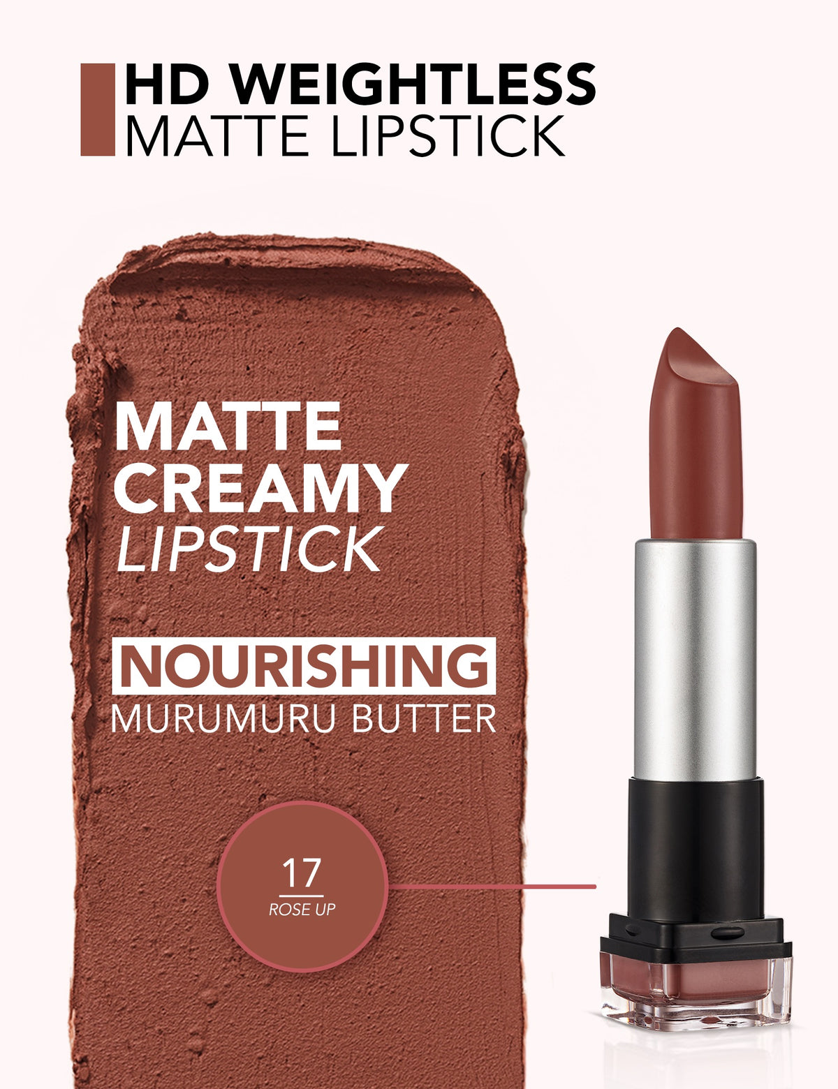 Flormar Hd Weightless Matte Lipstick - 017 Rose Up