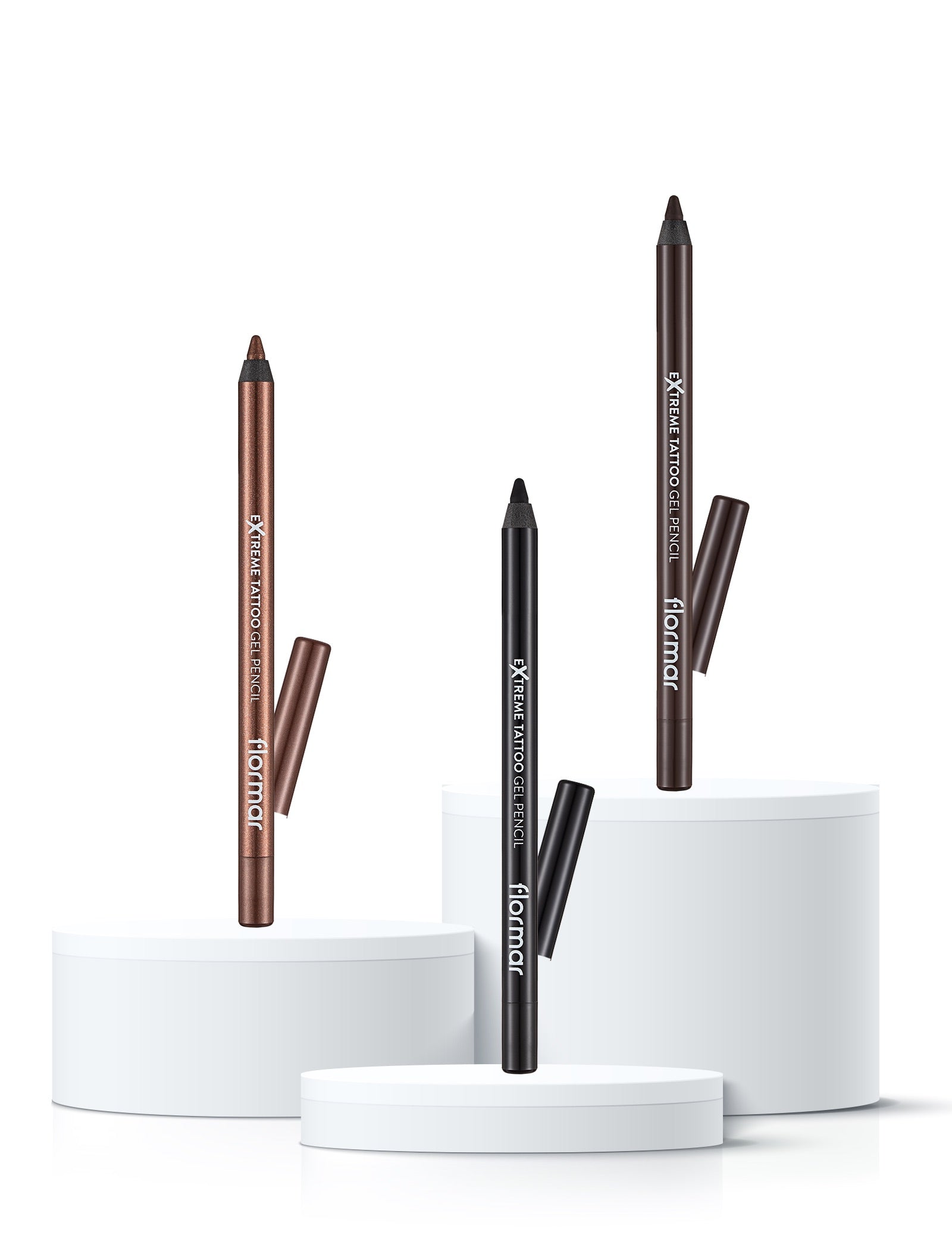 Flormar Extreme Tattoo Gel 3-piece Eye Pencil Set – full set product