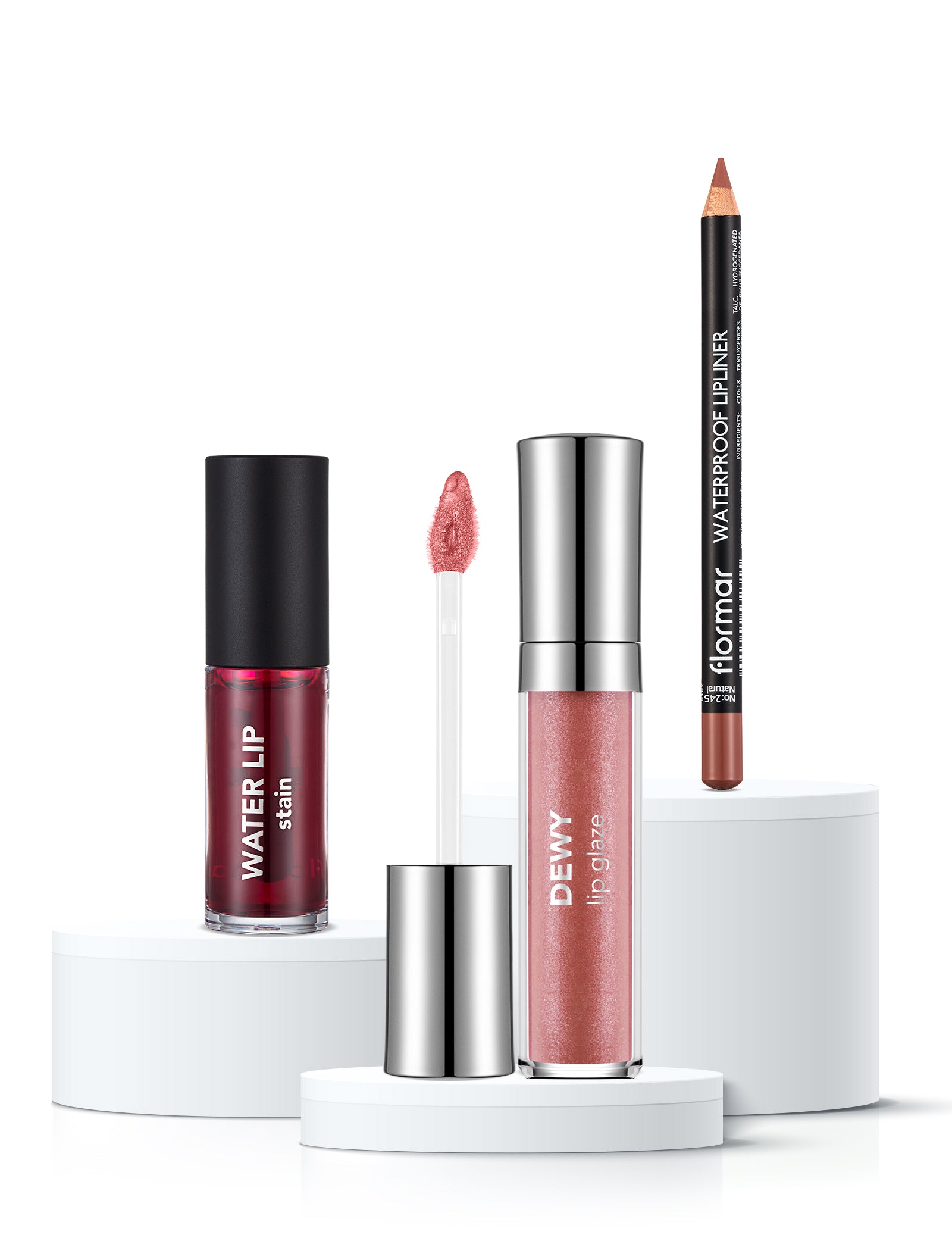 Flormar Kissable Trio 3-Piece Lip Makeup Set – full set product
