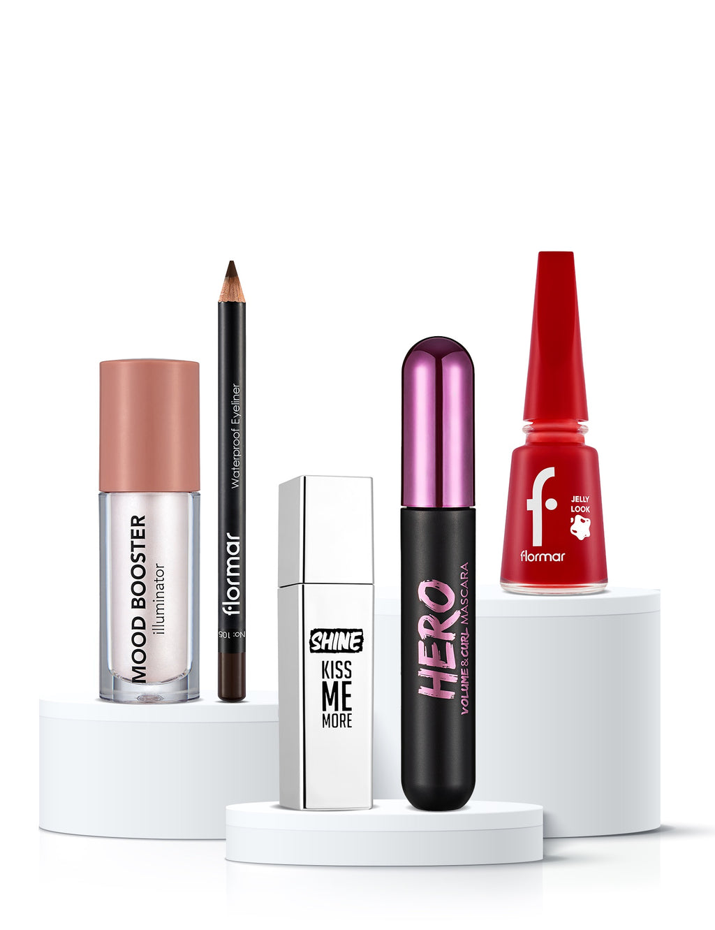 Flormar Glossy Red 5-Piece Makeup Set – full set product