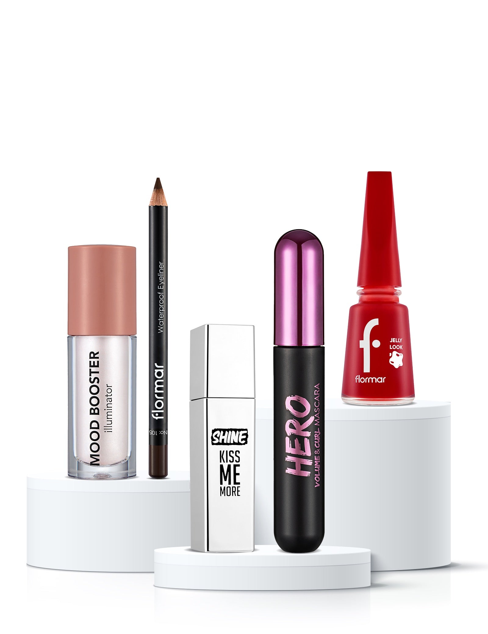 Flormar Glossy Red 5-Piece Makeup Set – full set product