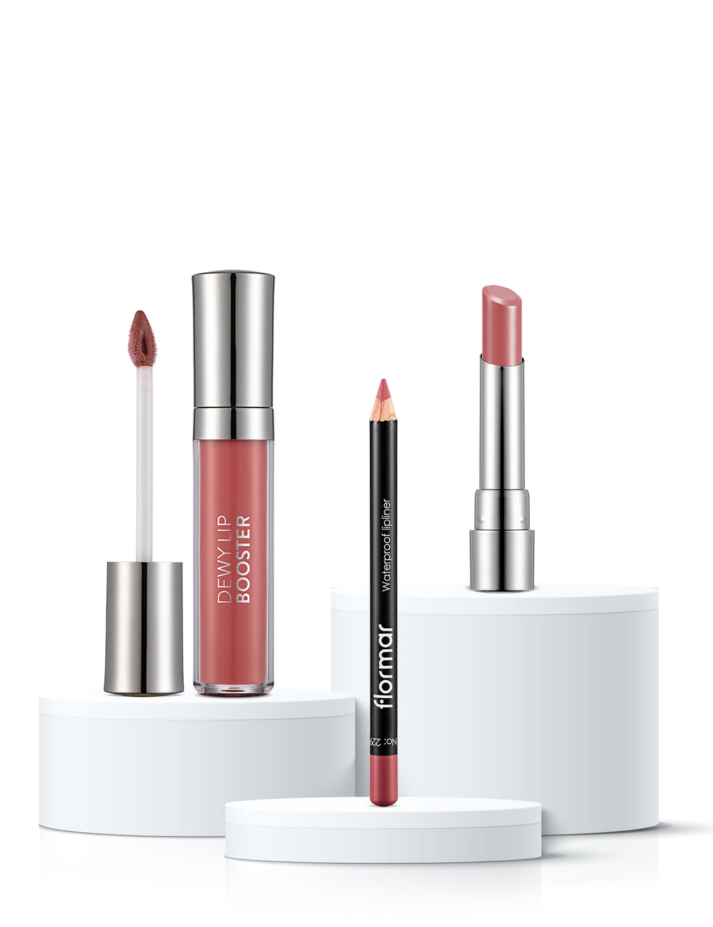 Flormar Natural Glow Pink Toned 3-Piece Lip Set – product shot
